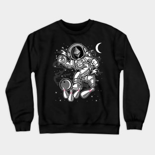 Astronaut Bowling Ethereum ETH Coin To The Moon Crypto Token Cryptocurrency Blockchain Wallet Birthday Gift For Men Women Kids Crewneck Sweatshirt